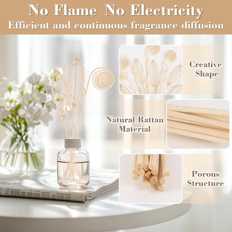 KASTWAVE 20PCS Reed Diffuser Sticks, Natural Rattan Wood Replacement Sticks for Essential Oil Diffuser, Long-Lasting Fragrance Diffuser Stick for Home, Bathroom, Bedroom, Office, Aromatherapy & Decor - Image 3