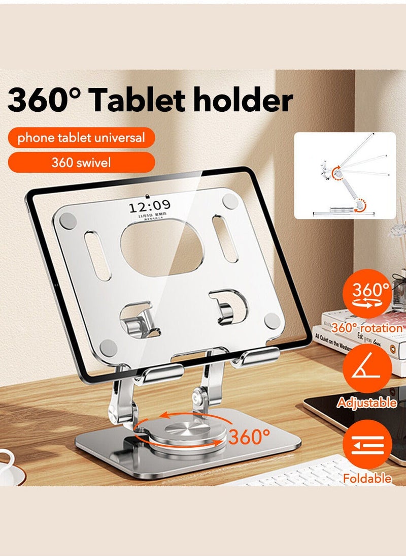 MissTiara - iPad Stand Swivel Tablet Stand for iPad with 360 Rotating Base, Foldable Adjustable Holder for Drawing, Compatible with iPad Pro/Air/Mini and More - Image 1