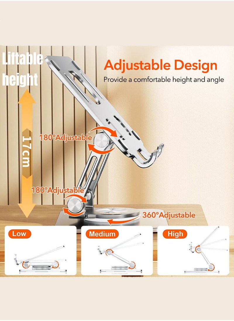 MissTiara - iPad Stand Swivel Tablet Stand for iPad with 360 Rotating Base, Foldable Adjustable Holder for Drawing, Compatible with iPad Pro/Air/Mini and More - Image 1