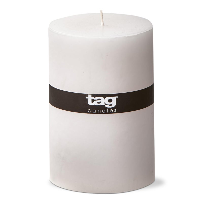 TAG Chapel 4X6 White Pillar Paraffin Wax Candle Unscented DripFree Long Burning 130 Hours For Home Decor Wedding Parties 4x6 White - Image 1