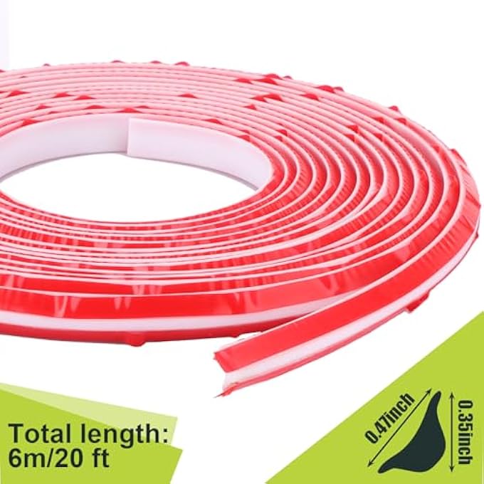 6M TPE QUADRANT TRIM 19.6FT FLEXIBLE PEEL AND STICK TRIM MOLDING WALL, CAULK STRIP MOULDING TRIM, WALL CORNER TRIM SELF ADHESIVE FOR TILE EDGE,CORNER,MIRROR IN WHITE (12MMX9MMX6M) - Image 3