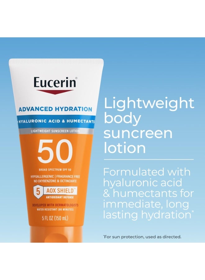 Eucerin sun advanced hydration spf 50 sunscreen lotion, 150ml - Image 2