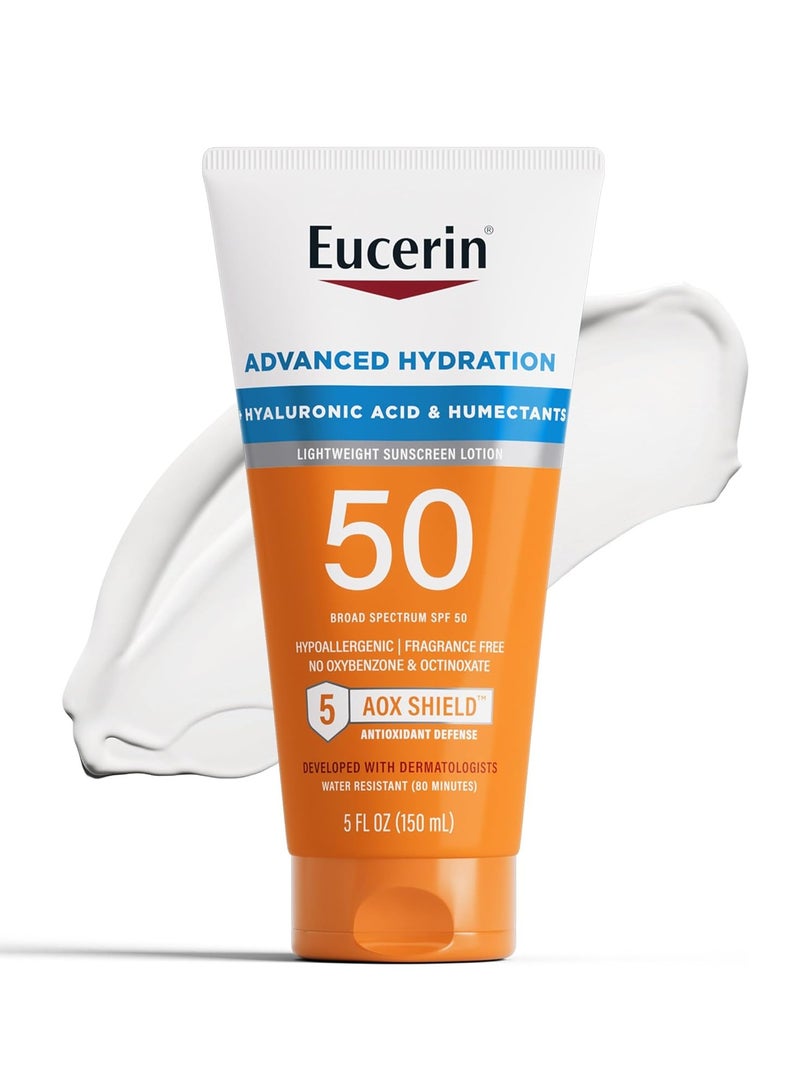 Eucerin sun advanced hydration spf 50 sunscreen lotion, 150ml - Image 1