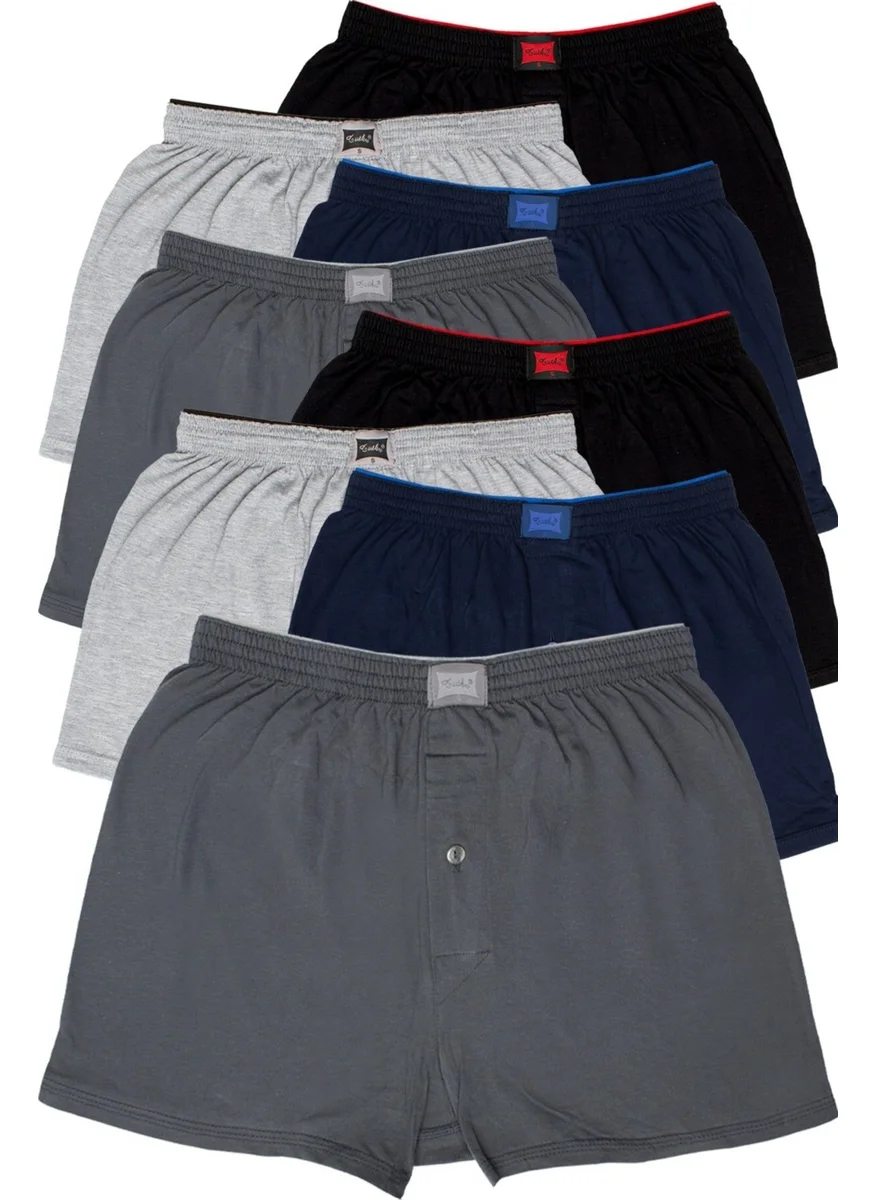 Tutku Passion 8 Opportunity Product! Men's Combed Cotton Towel Waist Boxer Mixed Color - 8 Pieces