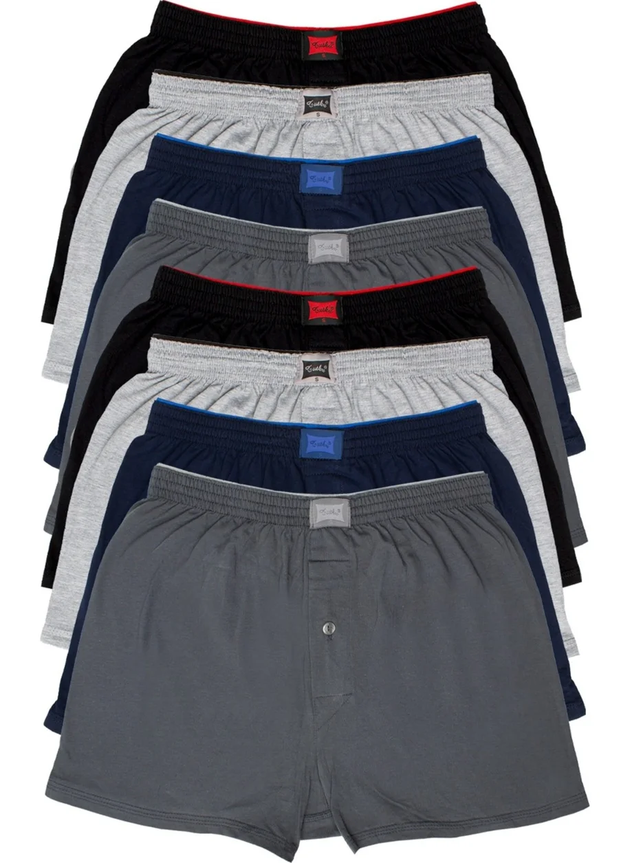 Tutku Passion 8 Opportunity Product! Men's Combed Cotton Towel Waist Boxer Mixed Color - 8 Pieces