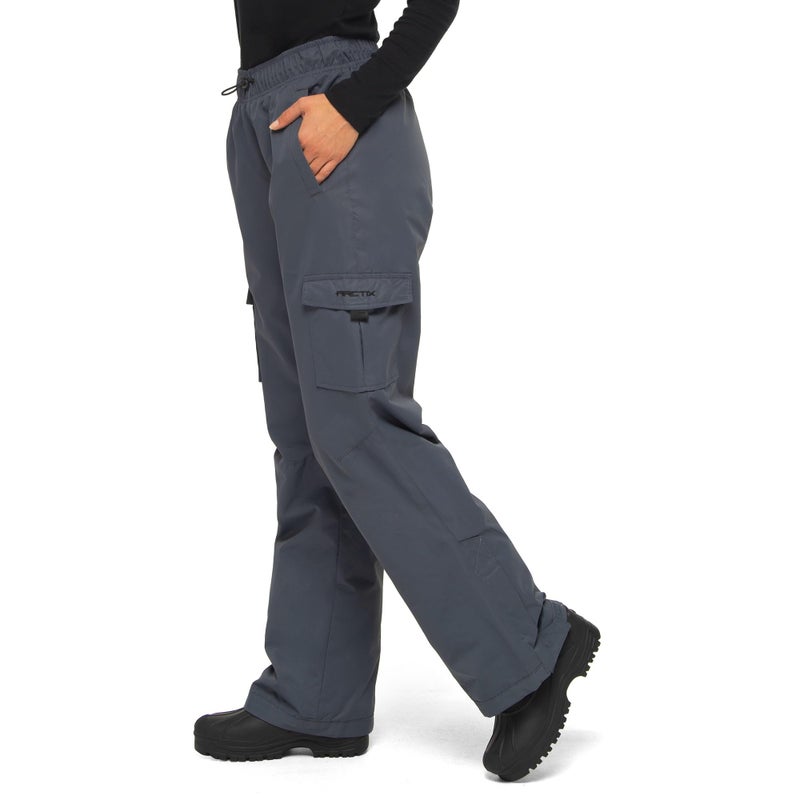 Arctix Women's Lumi Pull Over Fleece Lined Cargo Snow Pants, Steel, Small - Image 5