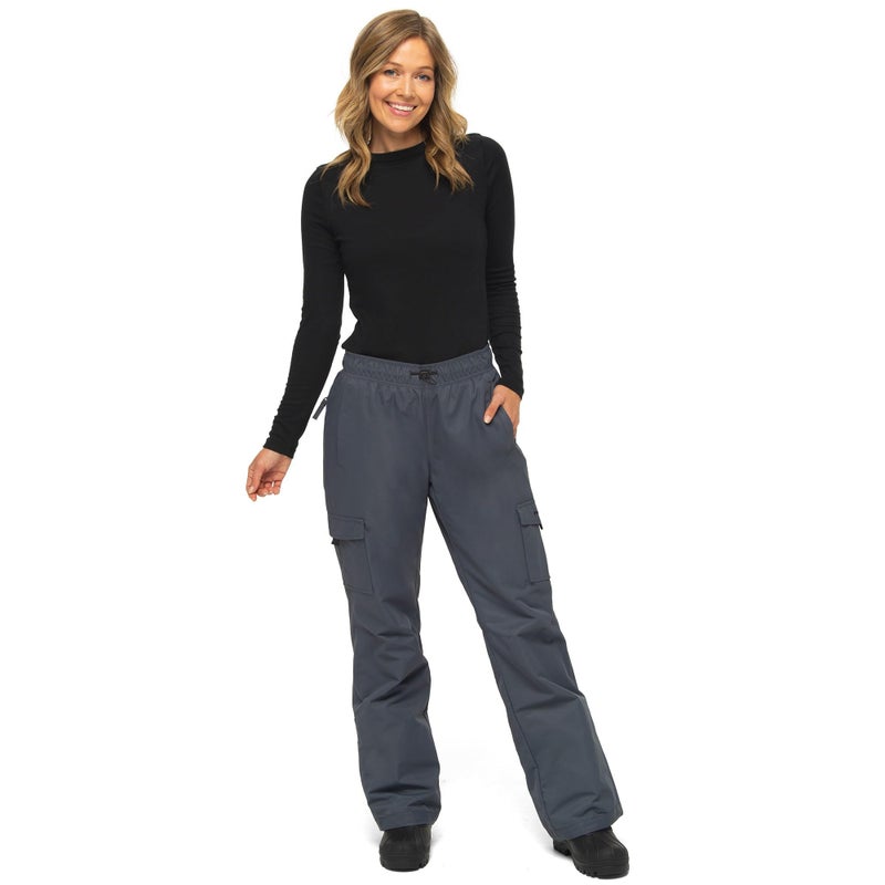 Arctix Women's Lumi Pull Over Fleece Lined Cargo Snow Pants, Steel, Small - Image 2