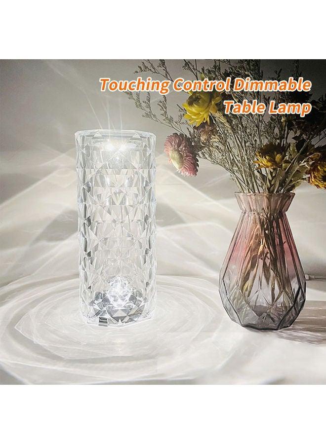 Acrylic Diamond Table Lamp Touching Control 3 Lighting Colours Clear - Image 4