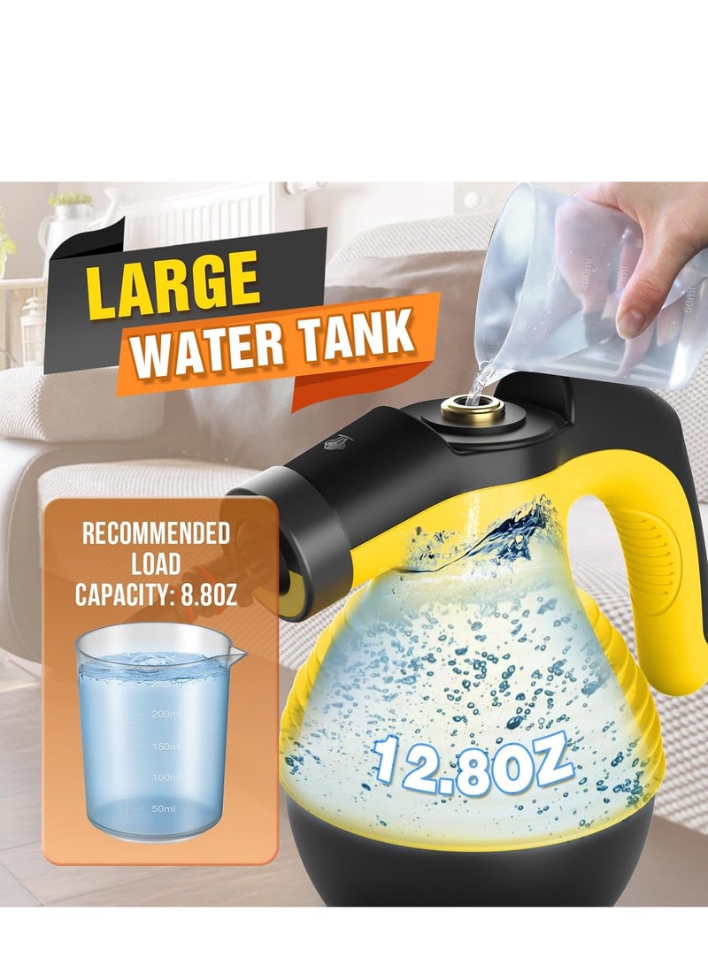 Arabest Handheld Steam Cleaner,1050W Multifunctional High Temperature Pressurized Steam Cleaning Machine with 11PCS Accessory and Safety Lock,9.8Ft Extended Power Cord，Multi-Purpose Steamer for Home Use, Floor, Car, Upholstery, Grout(Yellow/Black,350ML) - Image 4