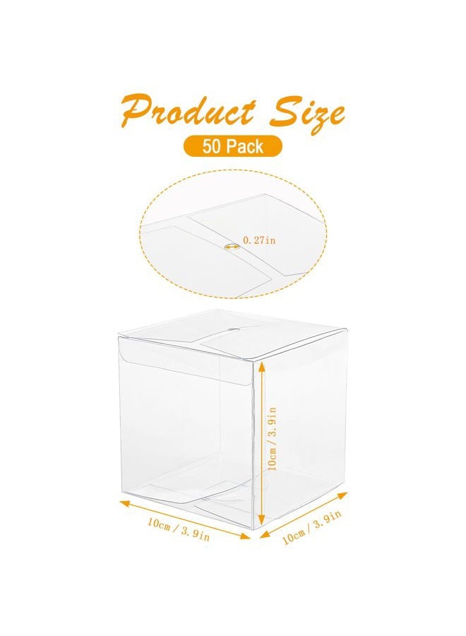 Yesland 35 PCS Candy Apple Box With Hole Top, Clear PET Gift Boxes for Caramel Apples, Ornament, Treats & Party Favors for Wedding, Party or Baby Shower - 4" x 4" x 4" - Image 2