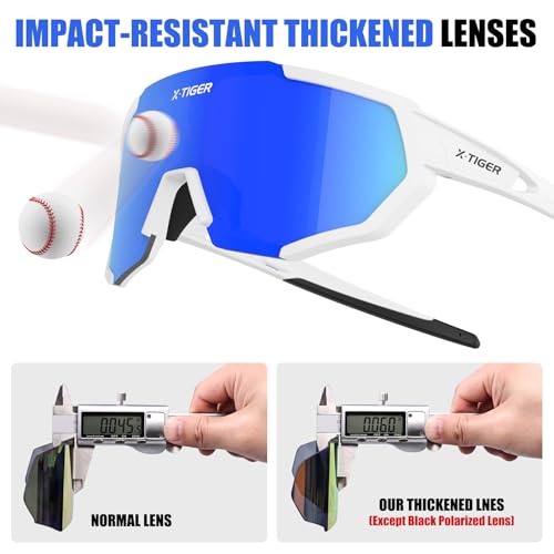 Xtiger X-TIGER Polarized Sports Sunglasses with 5 Interchangeable Lenses,Mens Womens Cycling Bike Glasses,Baseball Running Fishing Golf Driving Sunglasses - Image 4
