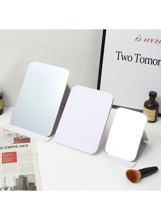 Large White Folding Vanity Mirror - Wide HD Mirror with Adjustable Stand for Home & Travel