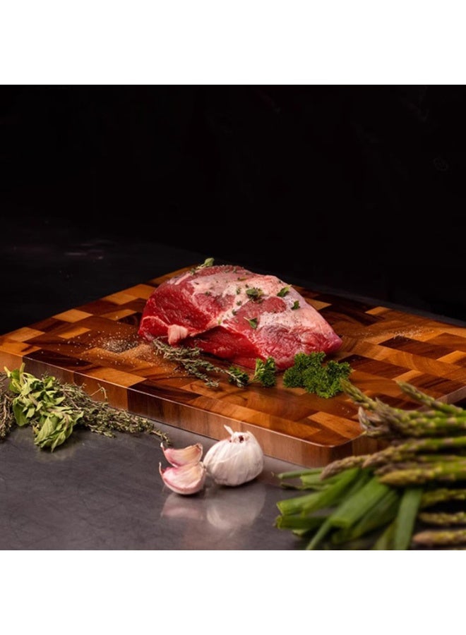 Acacia Wood Cutting Board, Checkerboard Pattern, 15" x 8.66" x 0.7", Mould-Proof Kitchen Chopping Board - Image 5