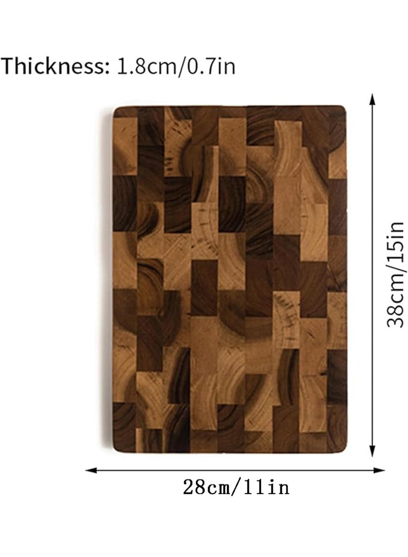 Acacia Wood Cutting Board, Checkerboard Pattern, 15" x 8.66" x 0.7", Mould-Proof Kitchen Chopping Board - Image 2