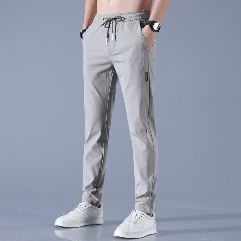 Mens Work Pants Mens Work Loose Wear-resistant Dirty Work Clothes Work Breathable Ice Silk Summer Work Pants 317 light gray trousers [ice silk style]
