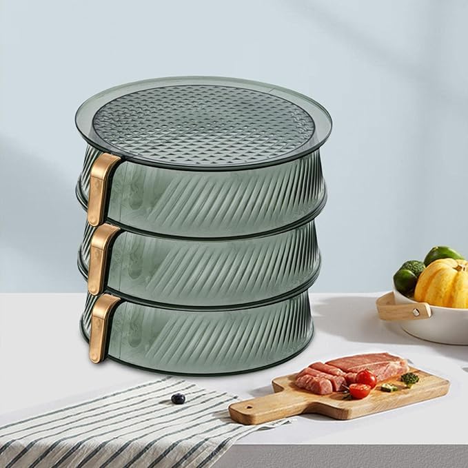 Deoxys Multi-layer Vegetable Cover Table Tents Plastic Cake Stand Transparent Tent Cake Stand Cover Dome Plate Cover Glass Cover for Wedding Party (3 layers) - Image 1