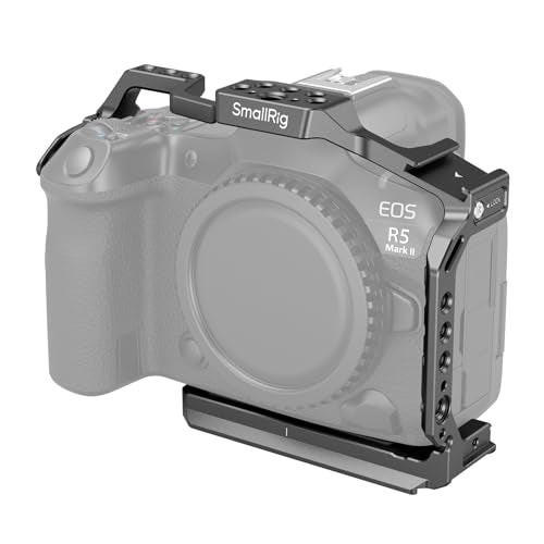 SMALLRIG R5 II Cage for Canon R5 Mark II Aluminum Alloy Camera Video Cage with Cold Shoe Mount 1420 3816 Threaded Holes Quick Release Plate for ArcaSwiss 4978 - Image 1
