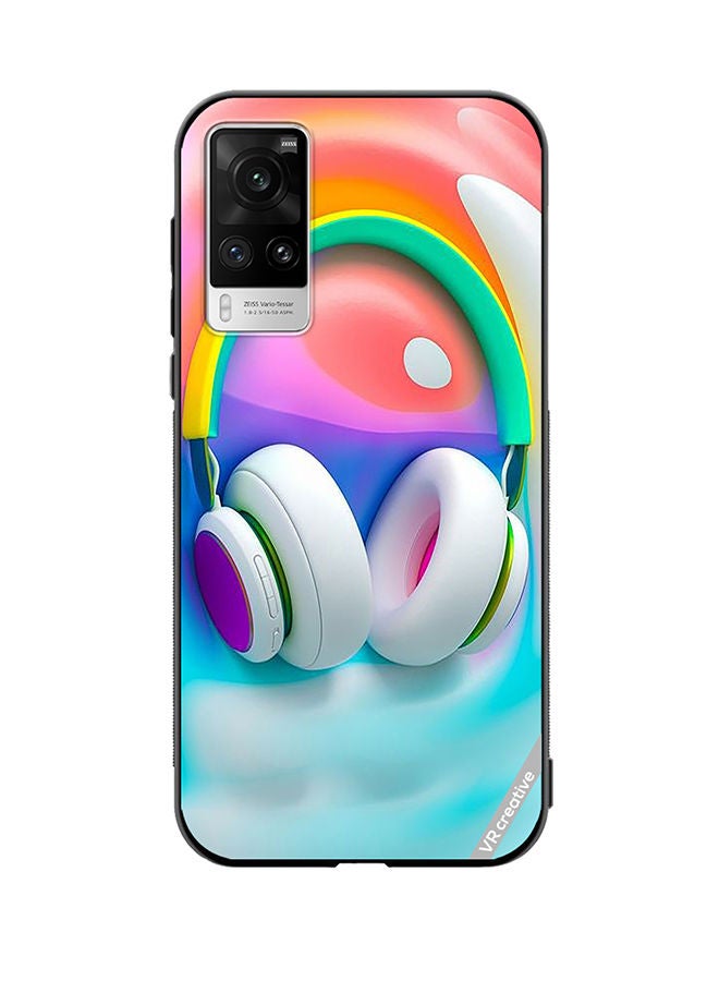 VR CREATIVE Protective Case Cover For Vivo X60 Pro Music Headphones Design Multicolour - Image 1