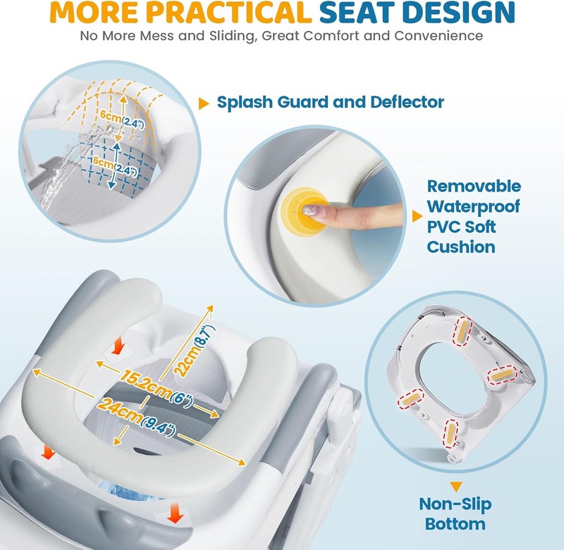 Orzbow 2-IN-1 Potty Training Toilet Seat with Step Stool - Image 4
