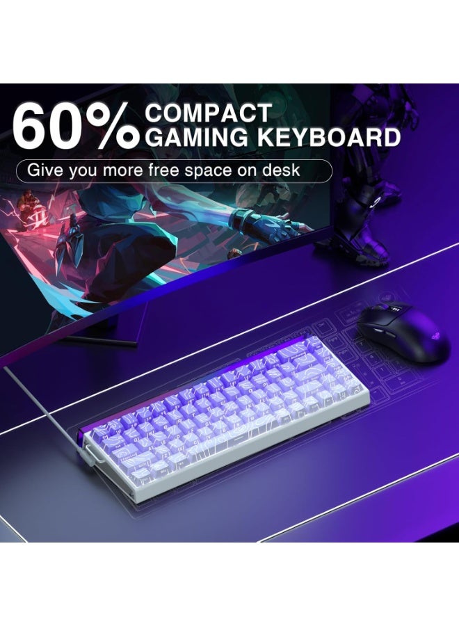 AULA لوحة مفاتيح الألعاب السلكية Hero 68 HE 60% مع مفاتيح مغناطيسية من نوع Hall Effect، معدل استجابة 8K هرتز، مفاتيح PBT مطبوعة من الجانبين، صندوق إضاءة RGB نيون، برنامج ويب قابل للتخصيص للاعبين على PC/Mac - Image 4
