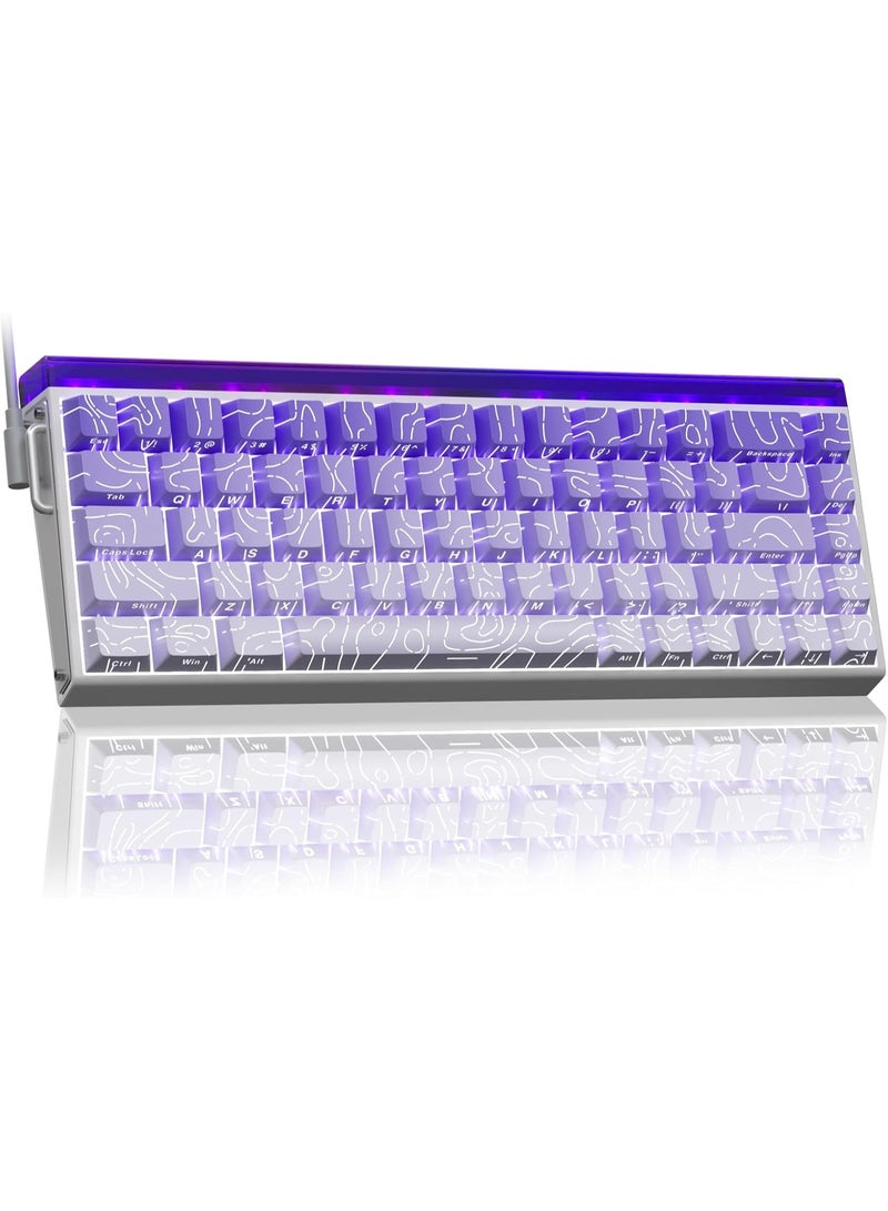 AULA لوحة مفاتيح الألعاب السلكية Hero 68 HE 60% مع مفاتيح مغناطيسية من نوع Hall Effect، معدل استجابة 8K هرتز، مفاتيح PBT مطبوعة من الجانبين، صندوق إضاءة RGB نيون، برنامج ويب قابل للتخصيص للاعبين على PC/Mac - Image 2