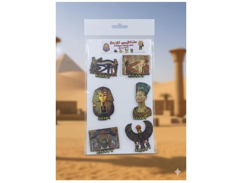 Egypt Fridge Magnet, Set of 6 Pharaonic Designs