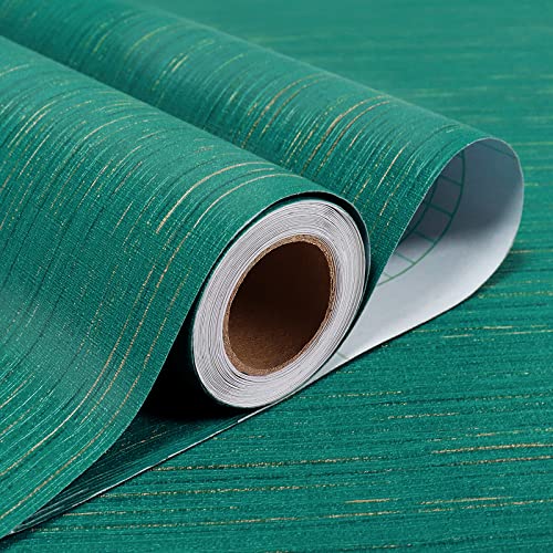 Stickyart 24"x160" Grasscloth Peel and Stick Textured Wallpaper - Matte Teal Green Self-Adhesive Fabric Wallpaper - Removable Vinyl Contact Paper for Cabinets & Drawers - Waterproof - Image 4
