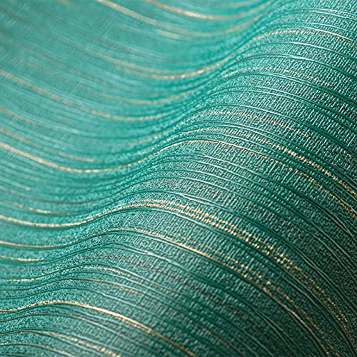 Stickyart 24"x160" Grasscloth Peel and Stick Textured Wallpaper - Matte Teal Green Self-Adhesive Fabric Wallpaper - Removable Vinyl Contact Paper for Cabinets & Drawers - Waterproof - Image 3