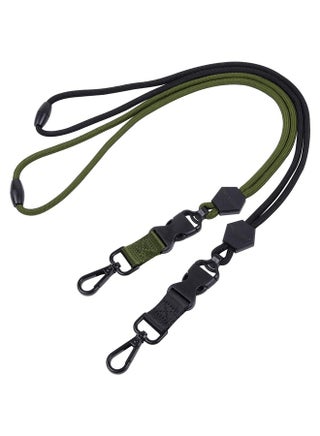 2 Pack Of 23 Inch Durable Round Cord Heavy Duty Lanyard With Safety Breakaway Buckle Detachable Buckle And Metal Hook For Id Card Badge Holder And Keys Black And Army Green - pzsku/Z59DCEB849C6C5371F665Z/45/_/1720702293/fd508ebe-2861-42b3-be9e-9a6959d5c3ad