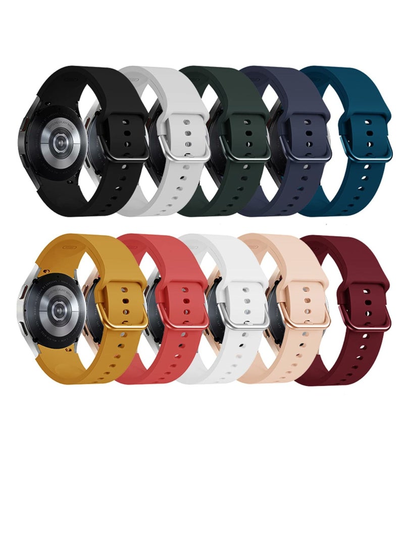 Y&D 10 Pack Bands, Compatible for Samsung Galaxy Watch 5 4 40mm 44mm / Classic 42mm 46mm Band, Silicone Strap with Colorful Buckle Pro 45mm Women Men  - Image 2