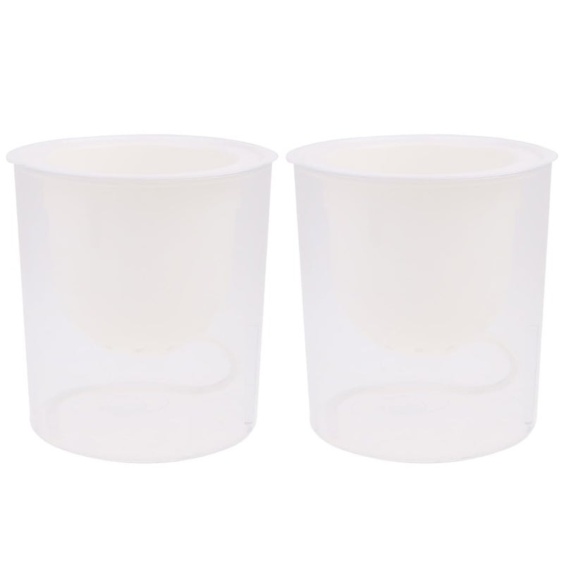 2 Pack Self Watering Plant Pots With Water Reservoir For Indoor Plants White - Image 2