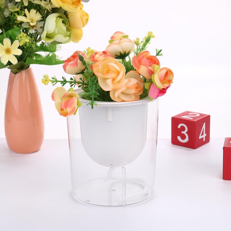 2 Pack Self Watering Plant Pots With Water Reservoir For Indoor Plants White - Image 4
