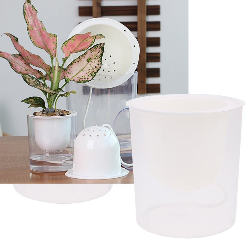 2 Pack Self Watering Plant Pots With Water Reservoir For Indoor Plants White - Image 5