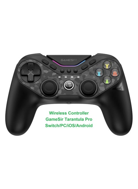 Classic Gamepad GameSir Tarantula Pro Wireless Controller Switchable Face Buttons & Mag-Res TMR Joysticks, 9 Mappable Buttons, Multi-Platform Controller for PC/Switch/iOS/Android, RGB Lighting,1200mAh