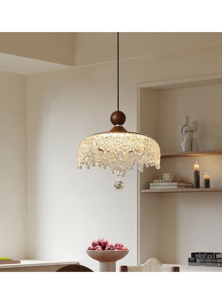 French Vintage Feng Shui Pendant Light Tri-colour Dimmable LED Pendant Light Suitable for Dining Room Lighting Suspended Dining Light Fixture Industrial Modern Pendant Light Ideal for Bedrooms, Hallways, Halls, Kitchens, Living Rooms and Entrances