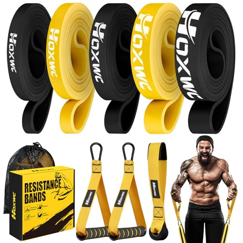 HOXWC Resistance Bands, Heavy Duty Pull Up Resistance Band with Door Anchor, Handles, Exercise Bands for Working Out Men&Women, Ideal for Pull Up, Muscle Training, Physical Therapy, and Home Workouts - Image 1