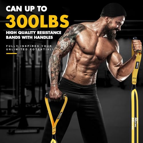 HOXWC Resistance Bands, Heavy Duty Pull Up Resistance Band with Door Anchor, Handles, Exercise Bands for Working Out Men&Women, Ideal for Pull Up, Muscle Training, Physical Therapy, and Home Workouts - Image 2