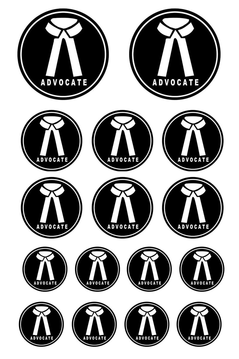 Deep Print Mart Advocate Sticker (Pack of 16) for Car & Bike - Vinyl, Waterproof, Self-Adhesive Sticker Compatible with All Plain Surfaces - Image 1