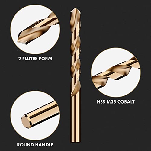 MACXCOIP Metric 16Pcs M35 Cobalt Drill Bit Set, 1mm HSS Cobalt Jobber Drill Bits, for Hardened Metals, Stainless Steel, Cast Iron and Wooden Plastics - Image 3