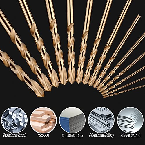 MACXCOIP Metric 16Pcs M35 Cobalt Drill Bit Set, 1mm HSS Cobalt Jobber Drill Bits, for Hardened Metals, Stainless Steel, Cast Iron and Wooden Plastics - Image 4
