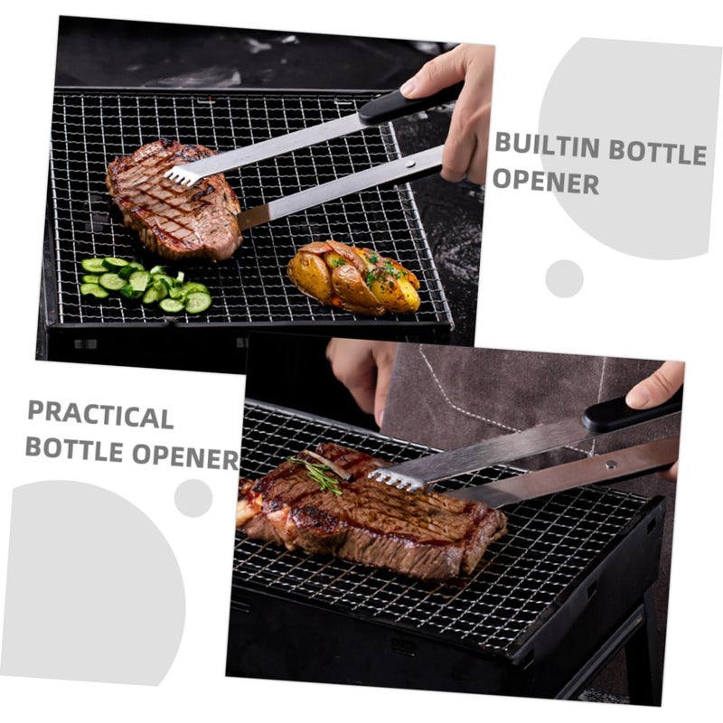 Stainless Steel Grilling Tongs For Fish BBQ And Salad Heat Resistant Outdoor Cooking - Image 4