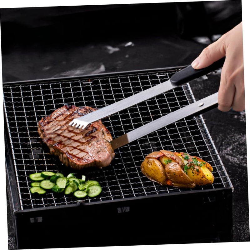 Stainless Steel Grilling Tongs For Fish BBQ And Salad Heat Resistant Outdoor Cooking - Image 5