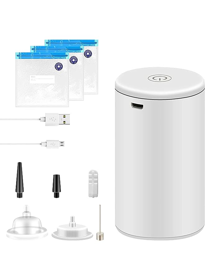 vesus Handheld Vacuum Sealer Food Saver, Multifunctional 2 In 1 Electric Vacuum Sealer Compression & Inflatable Air Pump, Rechargeable Mini Food Vacuum Sealer With 3Pcs Reusable Sous Vide Bags - Image 1