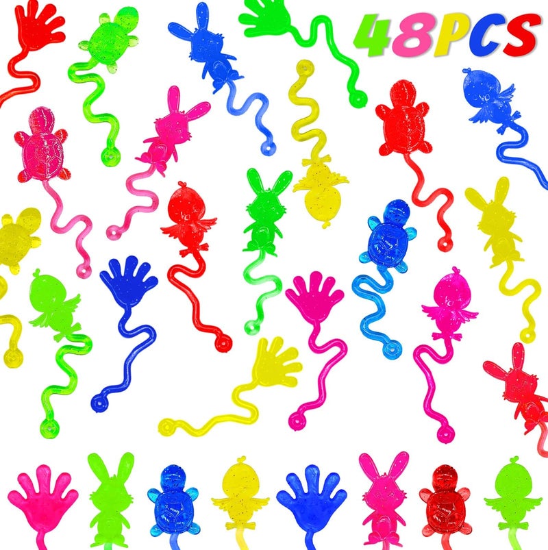 Voiiake Easter Egg Fillers Basket Stuffer Essentials 48Pcs Mini Sticky Toys Hands for Kids Teens Boys Girls Bulk Party Favors Supplies Treasure Box Toys for Classroom Egg Hunt Party Supplies - Image 3