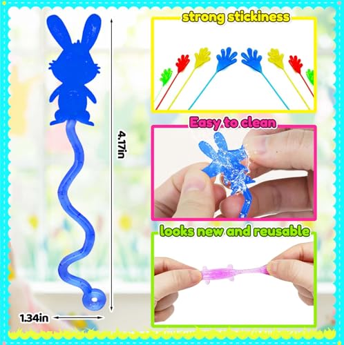 Voiiake Easter Egg Fillers Basket Stuffer Essentials 48Pcs Mini Sticky Toys Hands for Kids Teens Boys Girls Bulk Party Favors Supplies Treasure Box Toys for Classroom Egg Hunt Party Supplies - Image 5