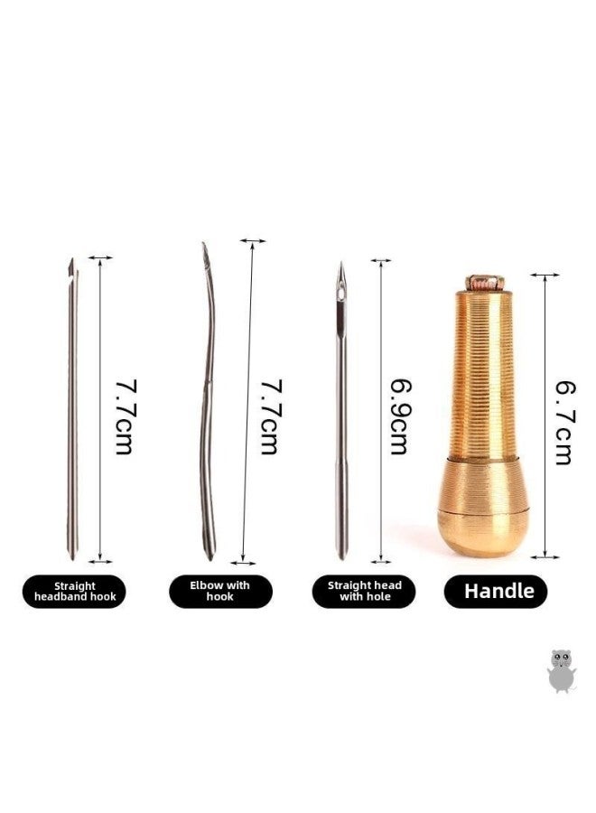 4 Awl Needle Straight Hook Straight Round Hole Crochet Shoe Repair Needle Manual Shoe Needle Change Needle Shoe Cone Zheng Xiao-Color:4 Straight Crochet Hooks - Image 3