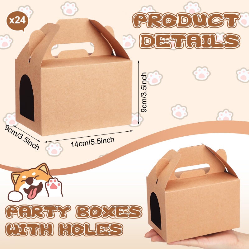 Fainne 24 Pcs Party Favors Boxes Foldable Treat Gift Boxes Candy Goodie Cases Decorations Adopt Pet Gift for Birthday Wedding Bridal Shower Party Favors (Classic) - Image 5
