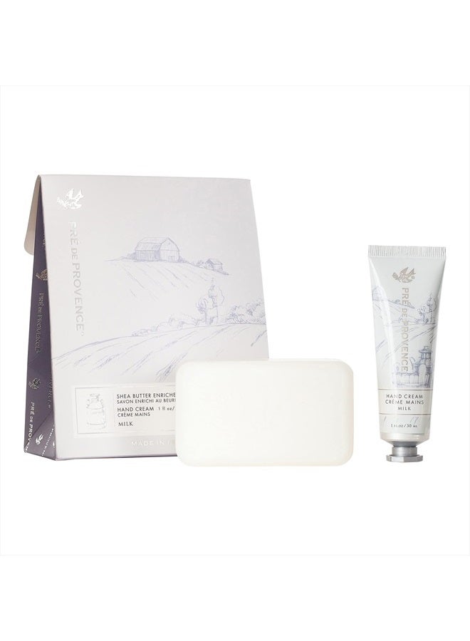 Pre De Provence Gift Set Collection 150 Gram Soap Bar & 1 fl oz Hand Cream, Milk - Image 1