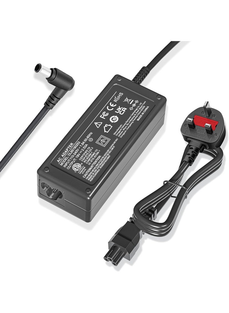 Terabyte 19V 2.53A ETL Listed Adapter Charger for Electronics 19"20"22"23"24"27"29"34" Monitor LCD LED HD TV Widescreen Flatron IPS236V E2351T E2750VR E2290T E2360T; UN32J4000 Power Supply Cable - Image 2