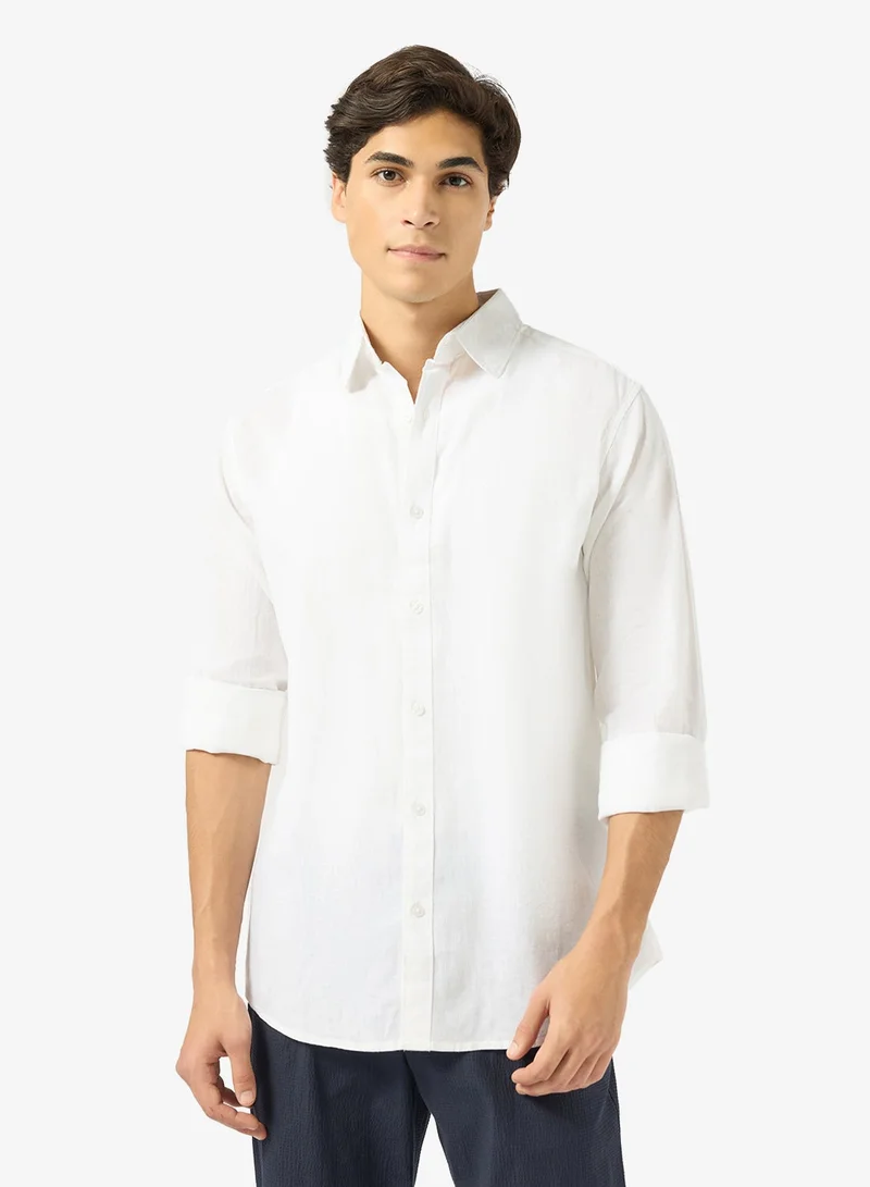 Ripples Mens Linen Blend Long Sleeves Shirt